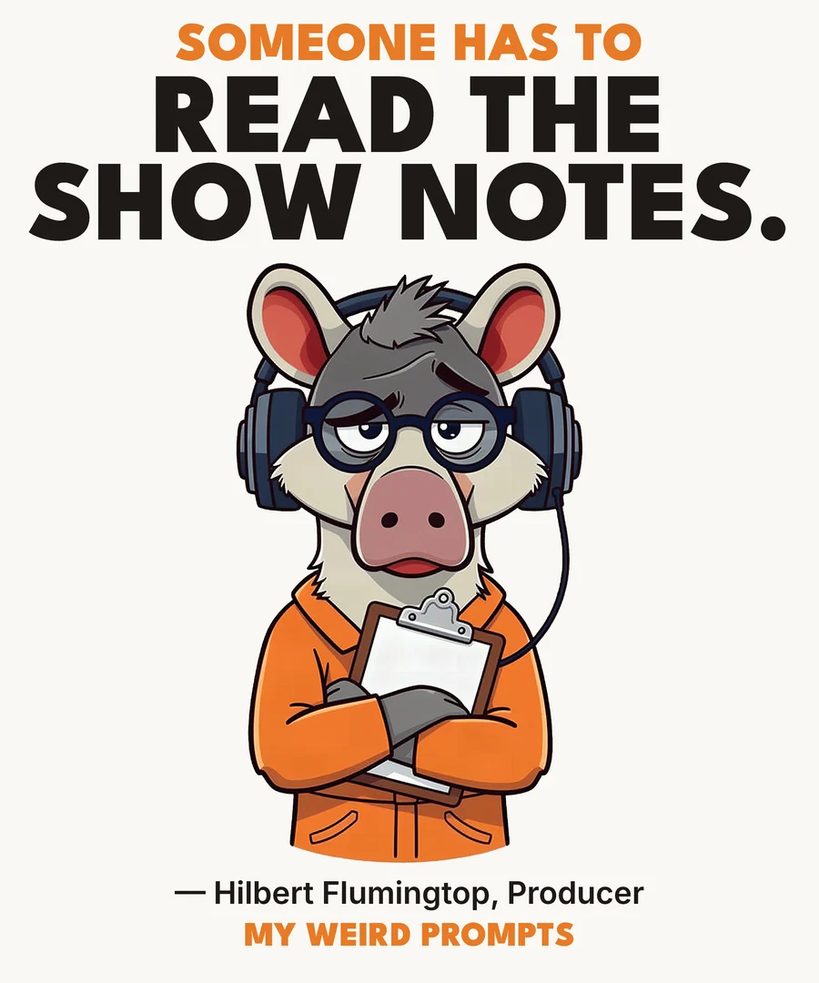 Someone Has to Read the Show Notes. design on a light shirt